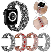 Diamonds Twist Metal Watch Band For Apple Watch SE 2023 40mm(Rose Gold White)