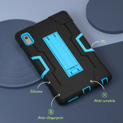 For Lenovo Tab M9 / TB-310FU Contrast Color Silicone Hybrid PC Tablet Case with Holder(Black Blue)