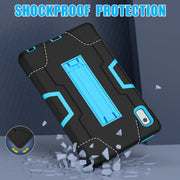 For Lenovo Tab M9 / TB-310FU Contrast Color Silicone Hybrid PC Tablet Case with Holder(Black Blue)