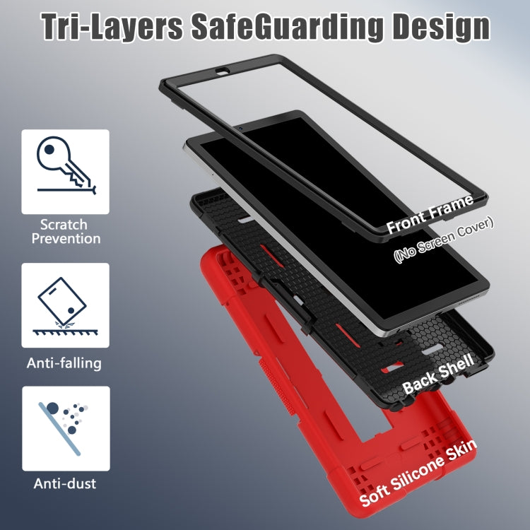 For Lenovo Tab M9 / TB-310FU Contrast Color Silicone Hybrid PC Tablet Case with Holder(Red Black) - Lenovo by PMC TechLife | Online Shopping South Africa | PMC TechLife | Buy Now Pay Later Mobicred