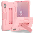 For Lenovo Tab M9 / TB-310FU Contrast Color Silicone Hybrid PC Tablet Case with Holder(Rose Gold) - Lenovo by PMC TechLife | Online Shopping South Africa | PMC TechLife | Buy Now Pay Later Mobicred