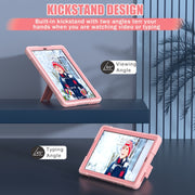 For Lenovo Tab M9 / TB-310FU Contrast Color Silicone Hybrid PC Tablet Case with Holder(Rose Gold)