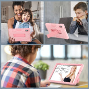 For Lenovo Tab M9 / TB-310FU Contrast Color Silicone Hybrid PC Tablet Case with Holder(Rose Gold)