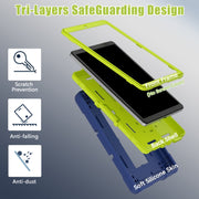 For Lenovo Tab M8 4th Gen Contrast Color Silicone Hybrid PC Tablet Case with Holder(Navy Blue Olivine)