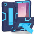 For Lenovo Tab M8 4th Gen Contrast Color Silicone Hybrid PC Tablet Case with Holder(Navy Blue) - Lenovo by PMC TechLife | Online Shopping South Africa | PMC TechLife | Buy Now Pay Later Mobicred