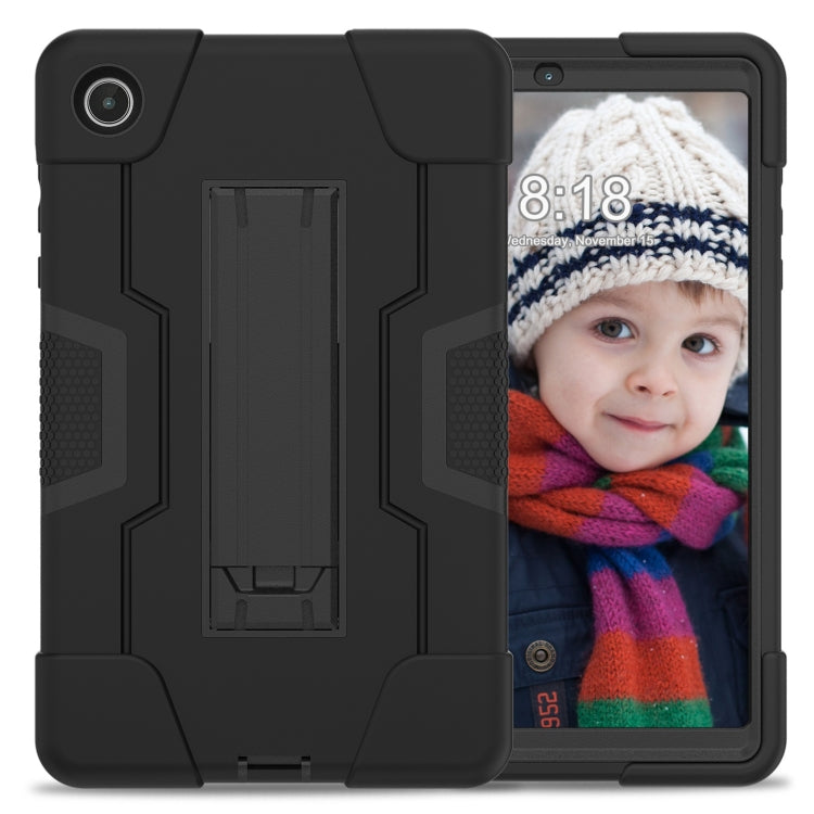 For Lenovo Tab M8 4th Gen Contrast Color Silicone Hybrid PC Tablet Case with Holder(Black) - Lenovo by PMC TechLife | Online Shopping South Africa | PMC TechLife | Buy Now Pay Later Mobicred
