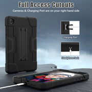 For Lenovo Tab M8 4th Gen Contrast Color Silicone Hybrid PC Tablet Case with Holder(Black)