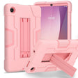 For Lenovo Tab M8 4th Gen Contrast Color Silicone Hybrid PC Tablet Case with Holder(Rose Gold) - Lenovo by PMC TechLife | Online Shopping South Africa | PMC TechLife | Buy Now Pay Later Mobicred
