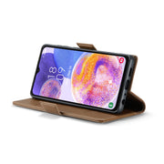 For Samsung Galaxy A23 CaseMe 023 Butterfly Buckle Litchi Texture RFID Anti-theft Leather Phone Case(Brown)