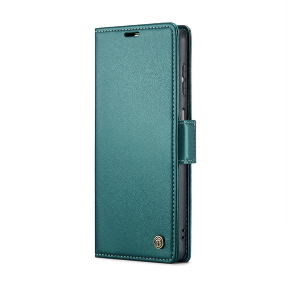 For Samsung Galaxy A23 CaseMe 023 Butterfly Buckle Litchi Texture RFID Anti-theft Leather Phone Case(Pearly Blue)