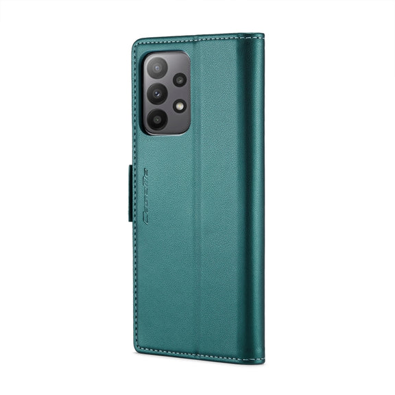 For Samsung Galaxy A23 CaseMe 023 Butterfly Buckle Litchi Texture RFID Anti-theft Leather Phone Case(Pearly Blue)