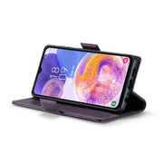 For Samsung Galaxy A23 CaseMe 023 Butterfly Buckle Litchi Texture RFID Anti-theft Leather Phone Case(Pearly Purple)