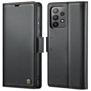 For Samsung Galaxy A33 5G CaseMe 023 Butterfly Buckle Litchi Texture RFID Anti-theft Leather Phone Case(Black)