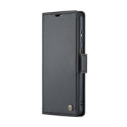 For Samsung Galaxy A33 5G CaseMe 023 Butterfly Buckle Litchi Texture RFID Anti-theft Leather Phone Case(Black)