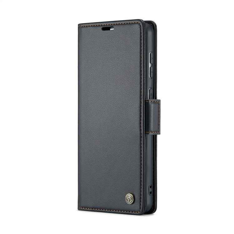 For Samsung Galaxy A33 5G CaseMe 023 Butterfly Buckle Litchi Texture RFID Anti-theft Leather Phone Case(Black)
