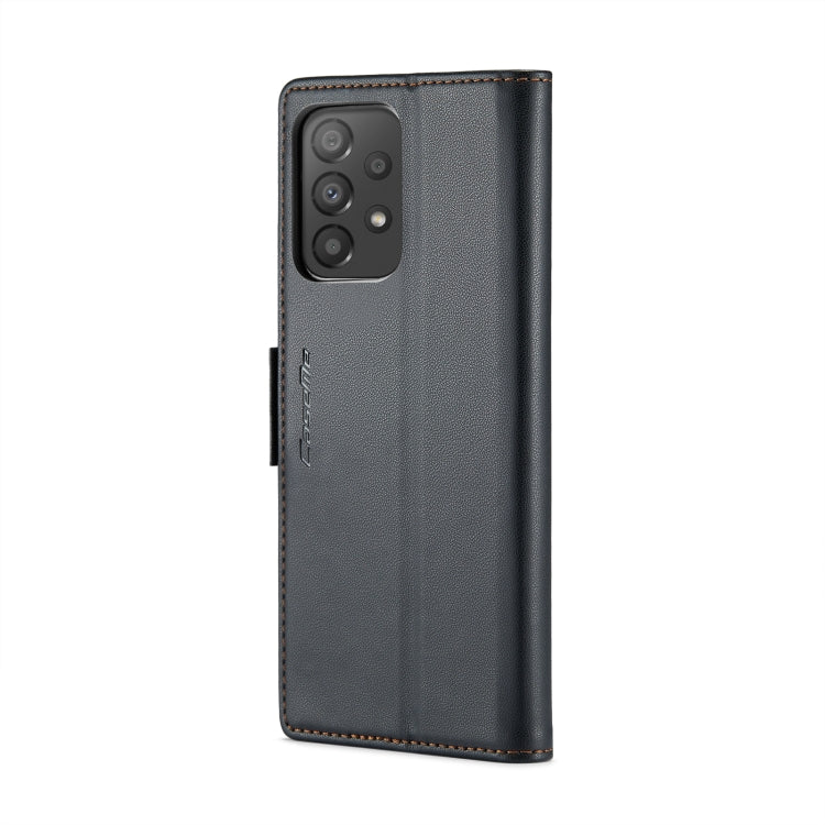 For Samsung Galaxy A33 5G CaseMe 023 Butterfly Buckle Litchi Texture RFID Anti-theft Leather Phone Case(Black)
