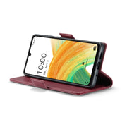 For Samsung Galaxy A33 5G CaseMe 023 Butterfly Buckle Litchi Texture RFID Anti-theft Leather Phone Case(Wine Red)