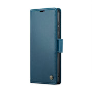 For Samsung Galaxy A33 5G CaseMe 023 Butterfly Buckle Litchi Texture RFID Anti-theft Leather Phone Case(Blue)