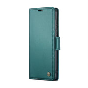 For Samsung Galaxy A33 5G CaseMe 023 Butterfly Buckle Litchi Texture RFID Anti-theft Leather Phone Case(Pearly Blue)
