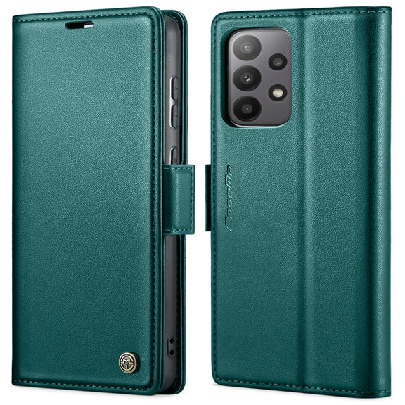For Samsung Galaxy A33 5G CaseMe 023 Butterfly Buckle Litchi Texture RFID Anti-theft Leather Phone Case(Pearly Blue)
