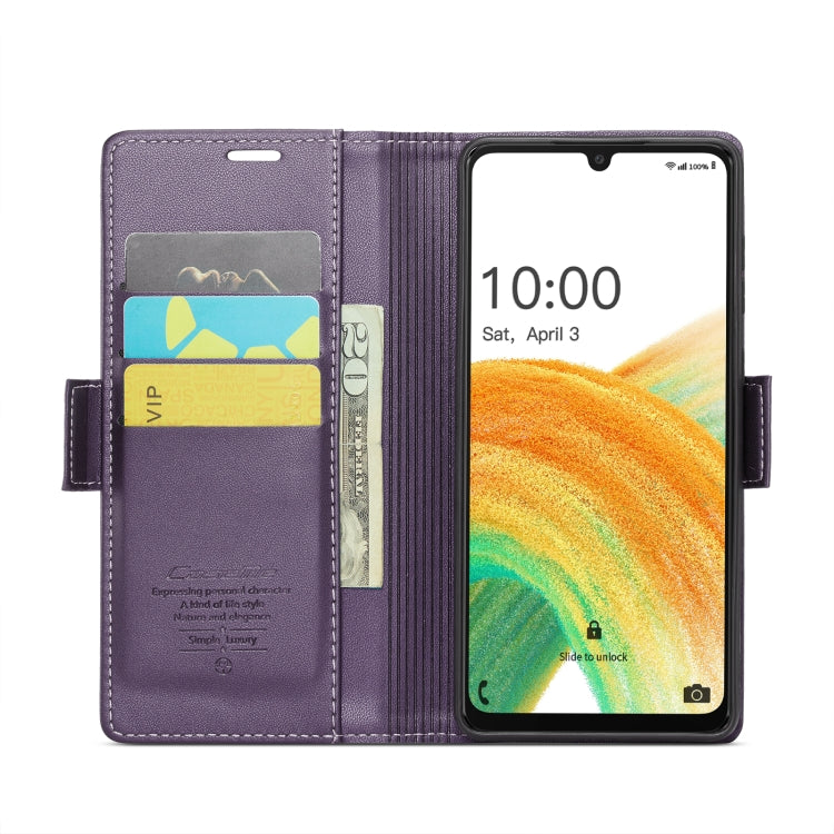 For Samsung Galaxy A33 5G CaseMe 023 Butterfly Buckle Litchi Texture RFID Anti-theft Leather Phone Case(Pearly Purple) - free shipping - PMC TechLife - Order now!