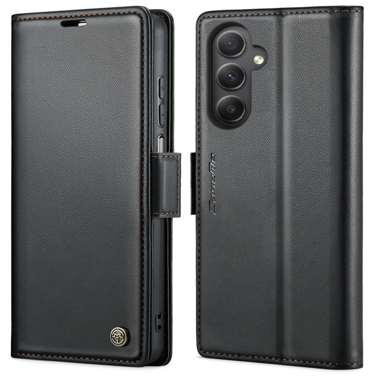 For Samsung Galaxy A34 5G CaseMe 023 Butterfly Buckle Litchi Texture RFID Anti-theft Leather Phone Case(Black)