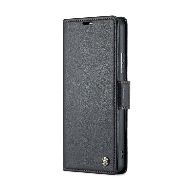 For Samsung Galaxy A34 5G CaseMe 023 Butterfly Buckle Litchi Texture RFID Anti-theft Leather Phone Case(Black)