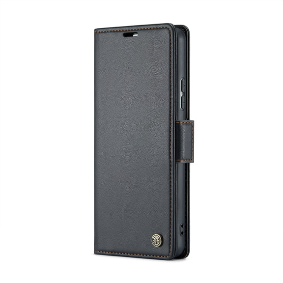 For Samsung Galaxy A34 5G CaseMe 023 Butterfly Buckle Litchi Texture RFID Anti-theft Leather Phone Case(Black)