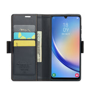 For Samsung Galaxy A34 5G CaseMe 023 Butterfly Buckle Litchi Texture RFID Anti-theft Leather Phone Case(Black)