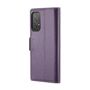 For Samsung Galaxy A73 5G CaseMe 023 Butterfly Buckle Litchi Texture RFID Anti-theft Leather Phone Case(Pearly Purple)