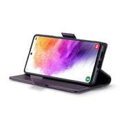 For Samsung Galaxy A73 5G CaseMe 023 Butterfly Buckle Litchi Texture RFID Anti-theft Leather Phone Case(Pearly Purple)