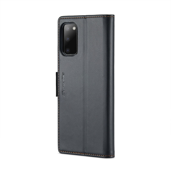 For Samsung Galaxy S20 CaseMe 023 Butterfly Buckle Litchi Texture RFID Anti-theft Leather Phone Case(Black)