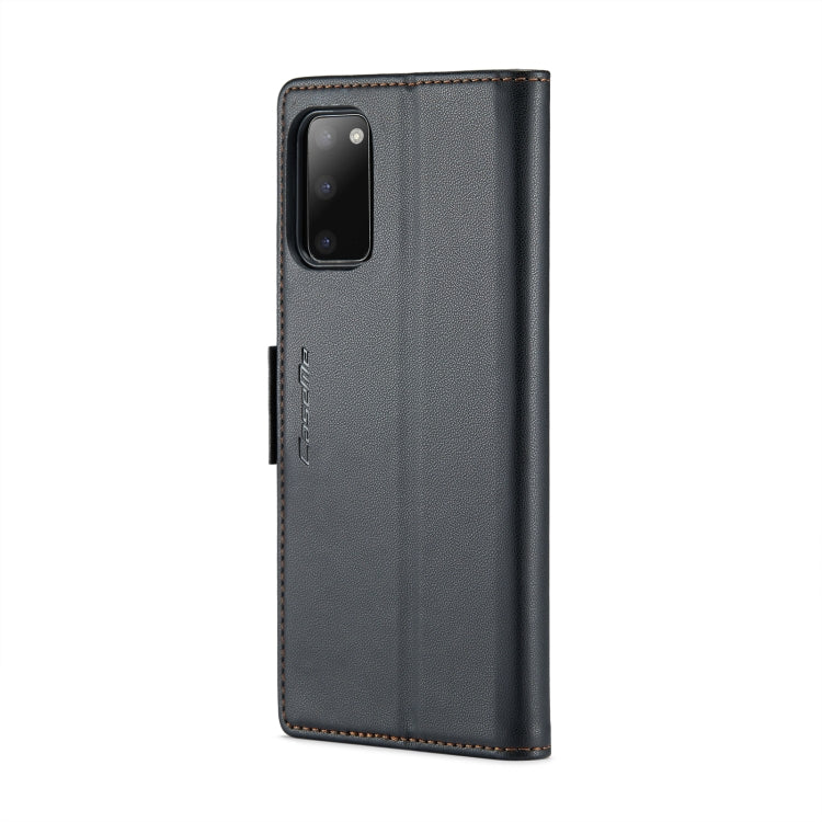 For Samsung Galaxy S20 CaseMe 023 Butterfly Buckle Litchi Texture RFID Anti-theft Leather Phone Case(Black)