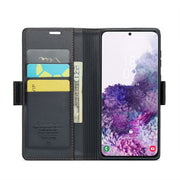 For Samsung Galaxy S20 CaseMe 023 Butterfly Buckle Litchi Texture RFID Anti-theft Leather Phone Case(Black)
