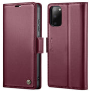 For Samsung Galaxy S20 CaseMe 023 Butterfly Buckle Litchi Texture RFID Anti-theft Leather Phone Case(Wine Red)