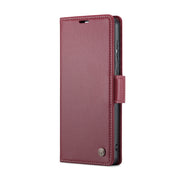 For Samsung Galaxy S20 CaseMe 023 Butterfly Buckle Litchi Texture RFID Anti-theft Leather Phone Case(Wine Red)