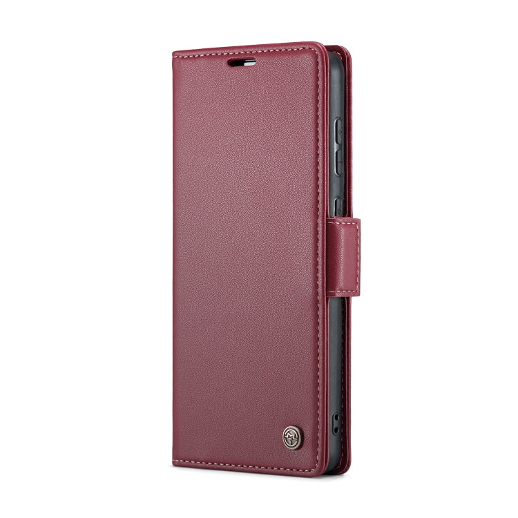 For Samsung Galaxy S20 CaseMe 023 Butterfly Buckle Litchi Texture RFID Anti-theft Leather Phone Case(Wine Red)