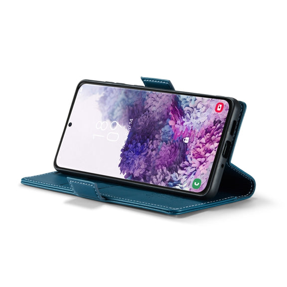 For Samsung Galaxy S20 CaseMe 023 Butterfly Buckle Litchi Texture RFID Anti-theft Leather Phone Case(Blue)