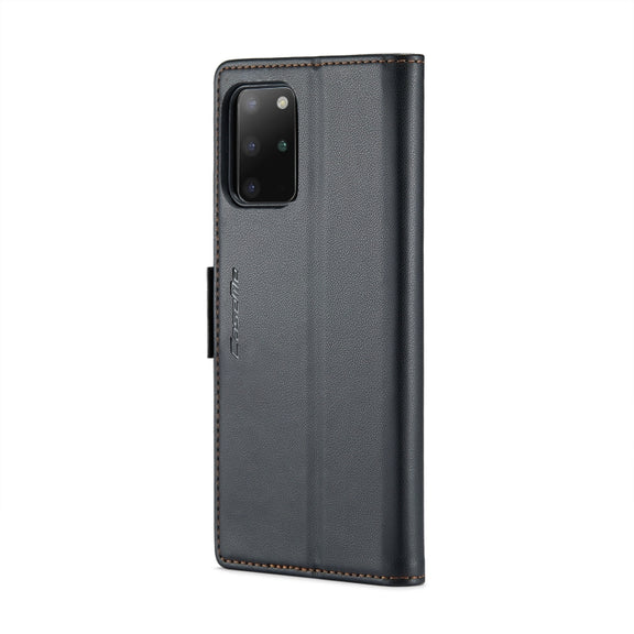 For Samsung Galaxy S20+ CaseMe 023 Butterfly Buckle Litchi Texture RFID Anti-theft Leather Phone Case(Black)