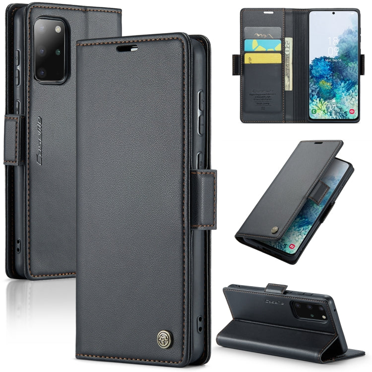 For Samsung Galaxy S20+ CaseMe 023 Butterfly Buckle Litchi Texture RFID Anti-theft Leather Phone Case(Black) - free shipping - PMC TechLife - Order now!