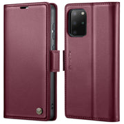 For Samsung Galaxy S20+ CaseMe 023 Butterfly Buckle Litchi Texture RFID Anti-theft Leather Phone Case(Wine Red)
