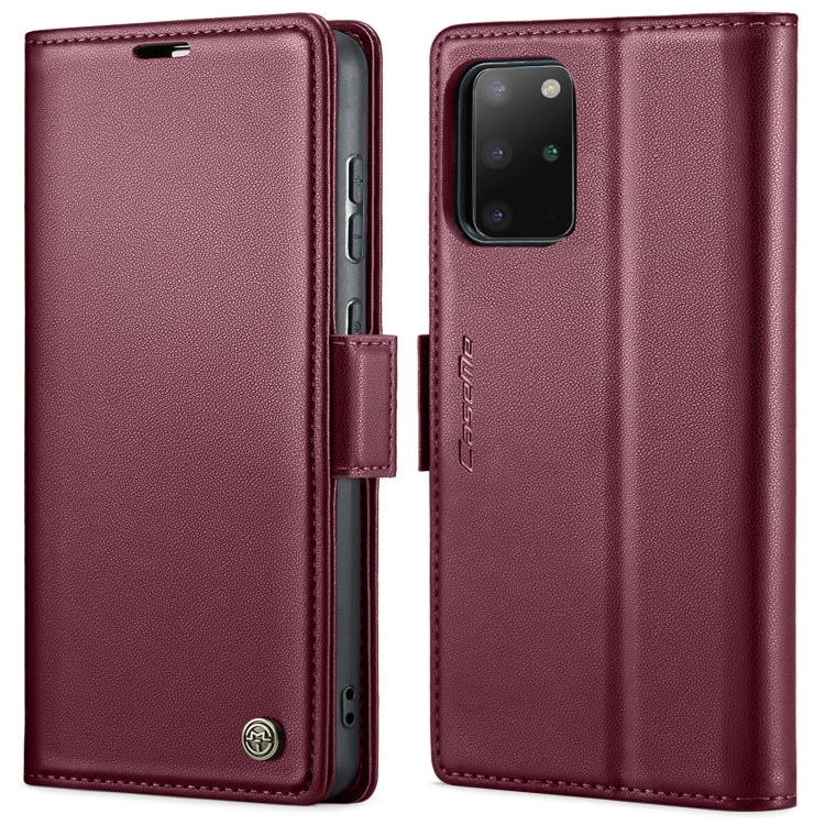 For Samsung Galaxy S20+ CaseMe 023 Butterfly Buckle Litchi Texture RFID Anti-theft Leather Phone Case(Wine Red) - free shipping - PMC TechLife - Order now!