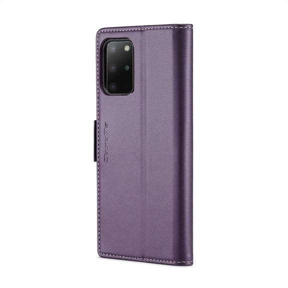 For Samsung Galaxy S20+ CaseMe 023 Butterfly Buckle Litchi Texture RFID Anti-theft Leather Phone Case(Pearly Purple)