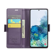 For Samsung Galaxy S20+ CaseMe 023 Butterfly Buckle Litchi Texture RFID Anti-theft Leather Phone Case(Pearly Purple)