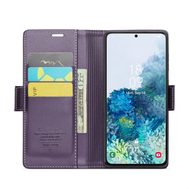For Samsung Galaxy S20+ CaseMe 023 Butterfly Buckle Litchi Texture RFID Anti-theft Leather Phone Case(Pearly Purple)