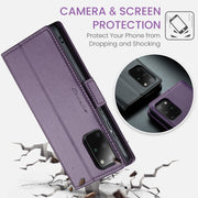 For Samsung Galaxy S20+ CaseMe 023 Butterfly Buckle Litchi Texture RFID Anti-theft Leather Phone Case(Pearly Purple)