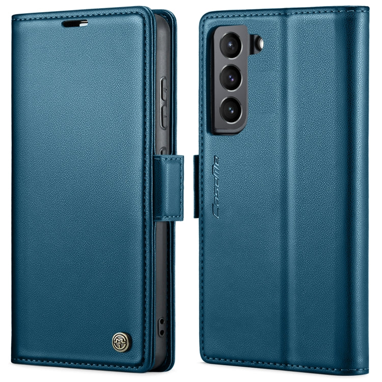 For Samsung Galaxy S22 5G CaseMe 023 Butterfly Buckle Litchi Texture RFID Anti-theft Leather Phone Case(Blue) - free shipping - PMC TechLife - Order now!