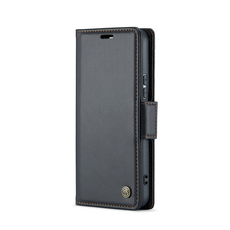 For Samsung Galaxy S22+ 5G CaseMe 023 Butterfly Buckle Litchi Texture RFID Anti-theft Leather Phone Case(Black)