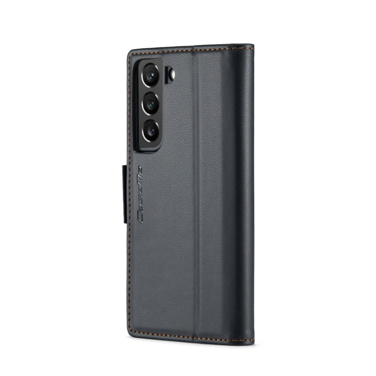 For Samsung Galaxy S22+ 5G CaseMe 023 Butterfly Buckle Litchi Texture RFID Anti-theft Leather Phone Case(Black)