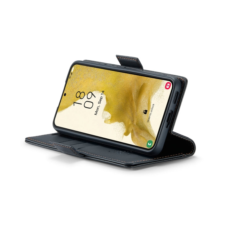 For Samsung Galaxy S22+ 5G CaseMe 023 Butterfly Buckle Litchi Texture RFID Anti-theft Leather Phone Case(Black) - free shipping - PMC TechLife - Order now!